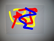 No04 - 2008 -yellow - red - blue - pixel on canvas